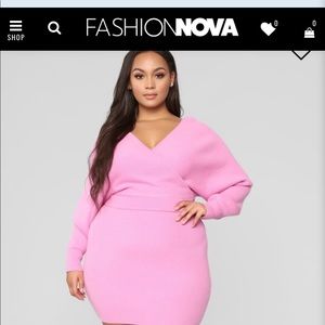 2 piece crop top sweater & skirt !